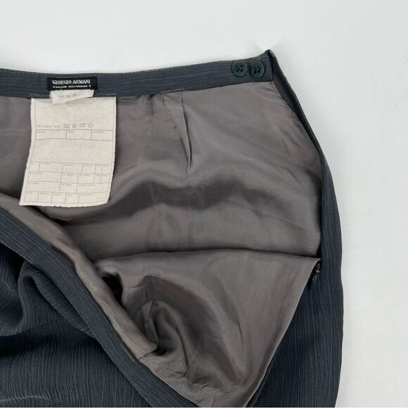 Vintage Giorgio Armani Gray Pencil Skirt Pin Tuck Detail Sz 4 - Picture 8 of 10